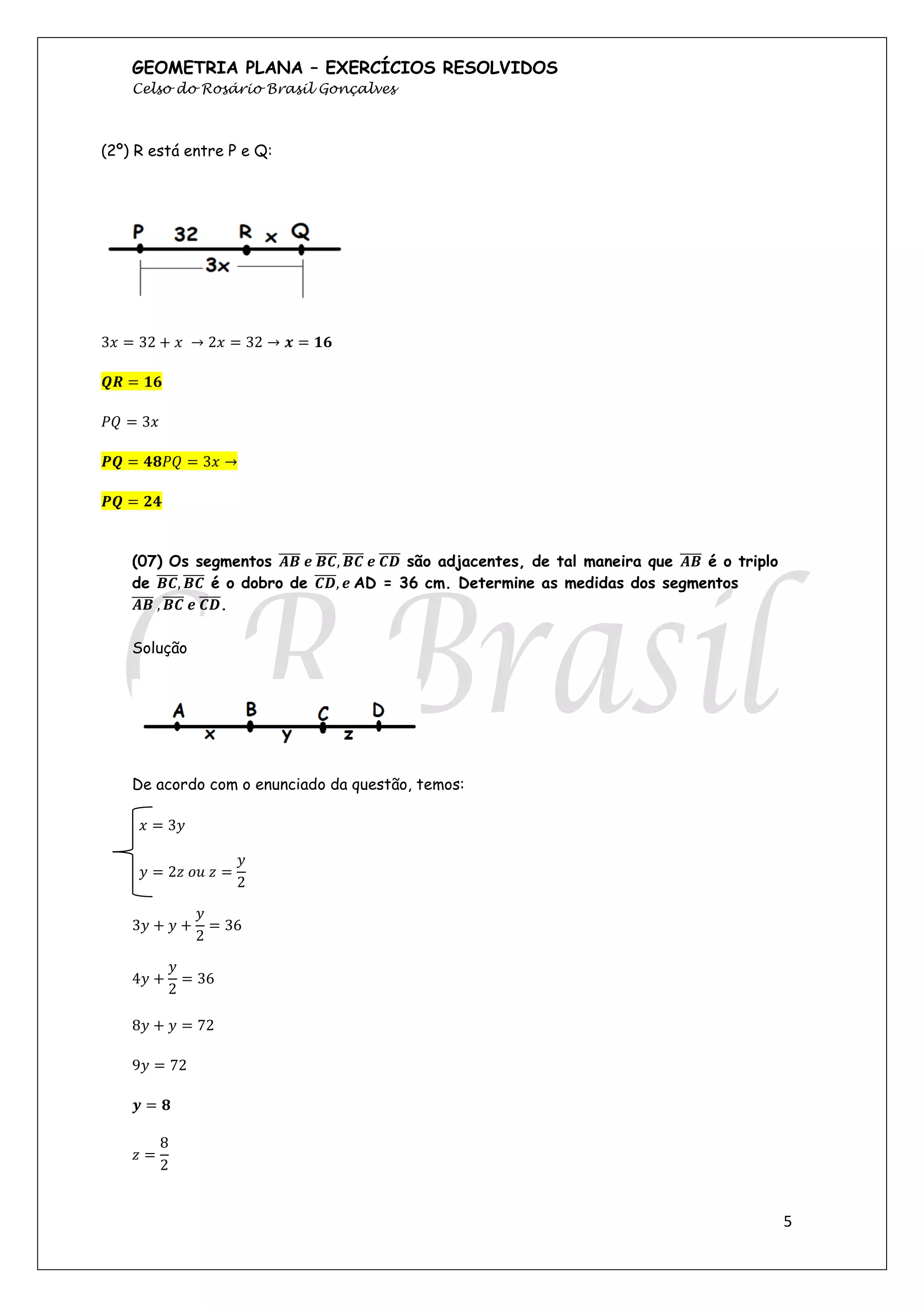 Apostila de geometria plana exercícios resolvidos - crbrasil | PDF