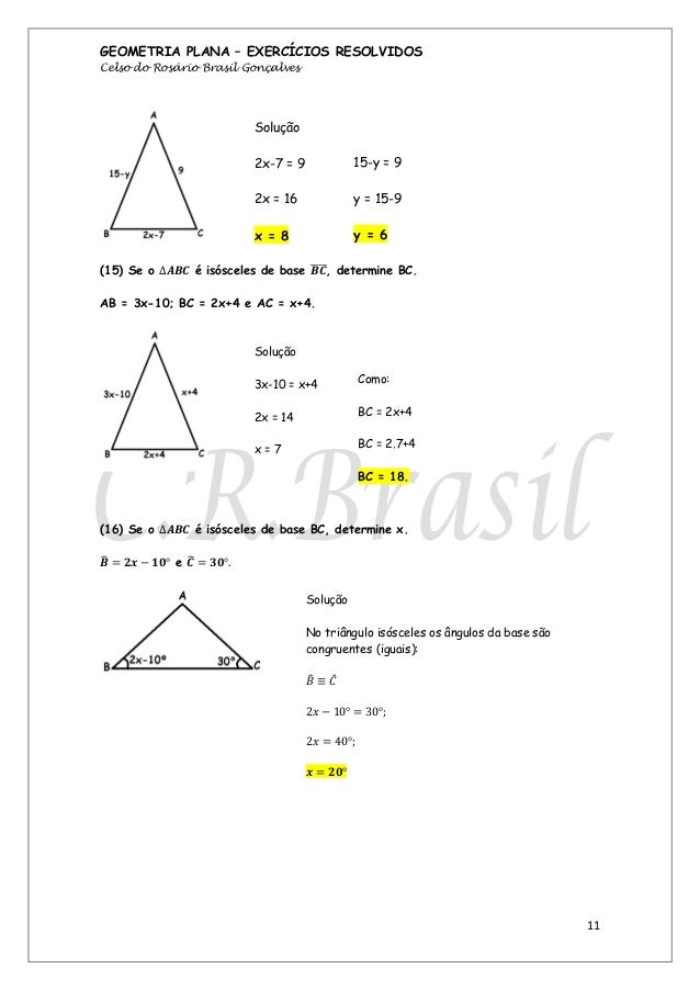 Apostila de geometria plana exercícios resolvidos - crbrasil