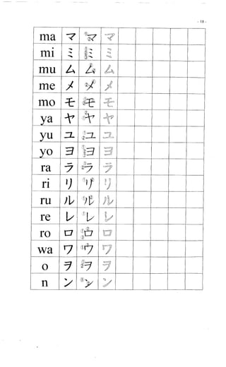 Apostila de hiragana e katakana