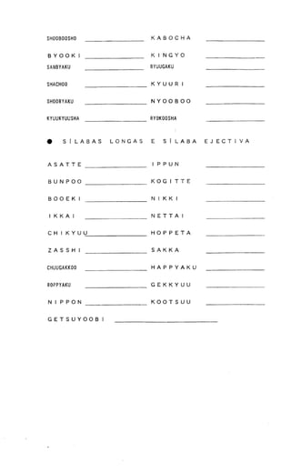Apostila de hiragana e katakana
