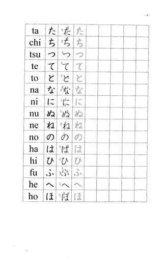 Apostila de hiragana e katakana