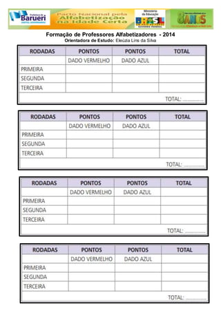 Formação de Professores Alfabetizadores - 2014 
Orientadora de Estudo: Eleúzia Lins da Silva 
