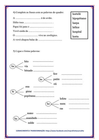 CONHECIMENTO E TRANSFORMAÇÃO: https://www.facebook.com/mayrafreitascarvalho
 