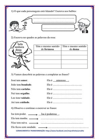 CONHECIMENTO E TRANSFORMAÇÃO: https://www.facebook.com/mayrafreitascarvalho
 