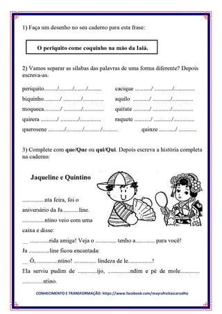 CONHECIMENTO E TRANSFORMAÇÃO: https://www.facebook.com/mayrafreitascarvalho
 