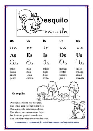 CONHECIMENTO E TRANSFORMAÇÃO: https://www.facebook.com/mayrafreitascarvalho
 