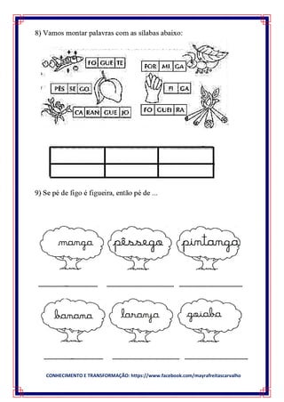 CONHECIMENTO E TRANSFORMAÇÃO: https://www.facebook.com/mayrafreitascarvalho
 