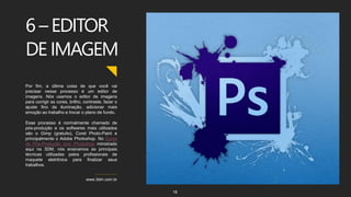 Por fim, a última coisa de que você vai
precisar nesse processo é um editor de
imagens. Nós usamos o editor de imagens
para corrigir as cores, brilho, contraste, fazer o
ajuste fino da iluminação, adicionar mais
emoção ao trabalho e trocar o plano de fundo.
Esse processo é normalmente chamado de
pós-produção e os softwares mais utilizados
são o Gimp (gratuito), Corel Photo-Paint e
principalmente o Adobe Photoshop. No Curso
de Pós-Produção com Photoshop ministrado
aqui na 3DM, nós ensinamos as principais
técnicas utilizadas pelos profissionais de
maquete eletrônica para finalizar seus
trabalhos.
www.3dm.com.br
6 – EDITOR
DE IMAGEM
16
 