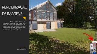 www.3dm.com.br
RENDERIZAÇÃO
DEIMAGENS
Após editar todos os
materiais e ambientar toda a sua cena
clique no ícone de renderização de
imagens que está localizado no canto
inferior direito da tela, simbolizado pela
figura de uma câmera fotográfica.
27
 
