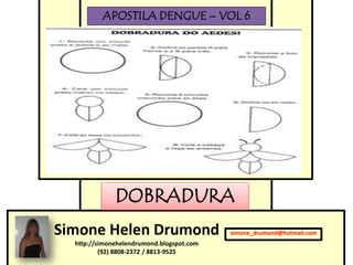 APOSTILA DENGUE – VOL 6




              DOBRADURA
Simone Helen Drumond                       simone_drumond@hotmail.com
  http://simonehelendrumond.blogspot.com
          (92) 8808-2372 / 8813-9525
 