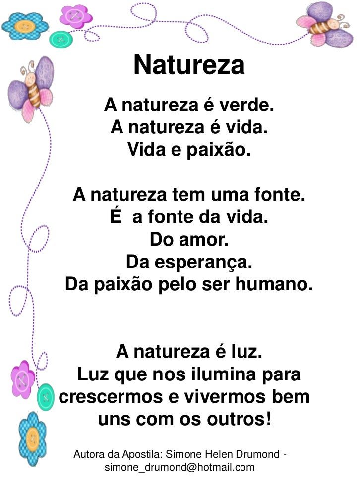 Apostila de poesias sobre o meio ambiente