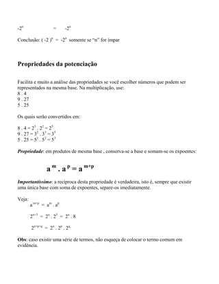 APOSTILA DE SIMPLIFICAÇÃO DE RADICAIS - Fundamentos de Matemática