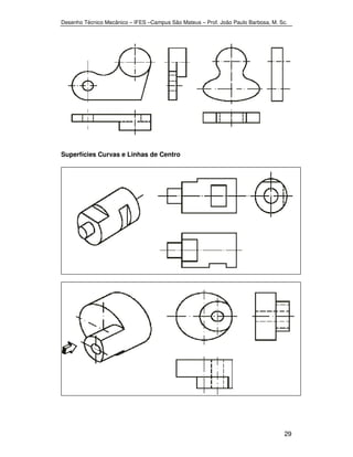 Desenho Técnico Mecânico – IFES –Campus São Mateus – Prof. João Paulo Barbosa, M. Sc. 
29 
Superfícies Curvas e Linhas de Centro 
 