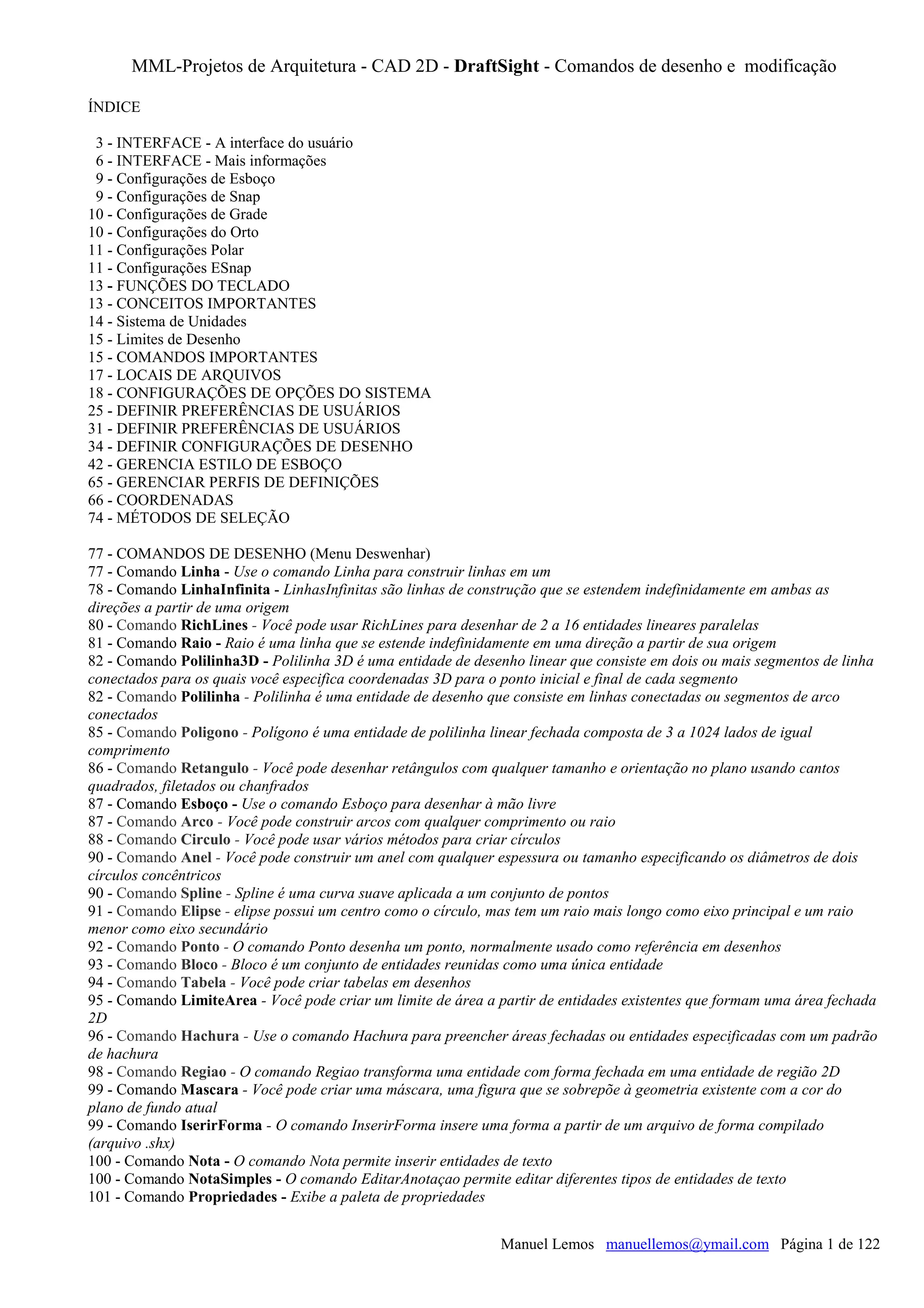 Apostila draft sight_comandos_de_desenho_e_modificação | PDF