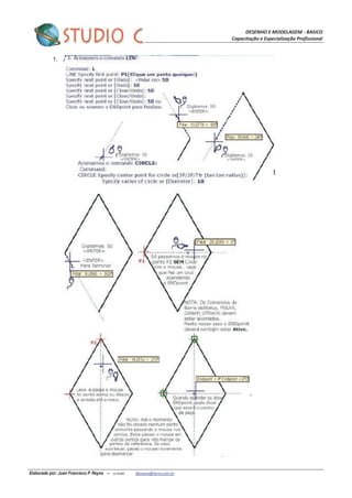 DESENHO E MODELAGEM - BASICO
Capacitação e Especialização Profissional
Elaborado por: Juan Francisco P. Reyna – e-mail: jfpreyna@terra.com.br
1. Acionamos o Comando LINE
 