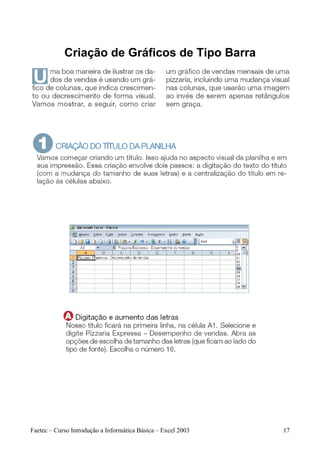 Criação de Gráficos de Tipo Barra




Faetec – Curso Introdução a Informática Básica – Excel 2003   17
 