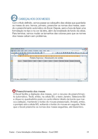 Faetec – Curso Introdução a Informática Básica – Excel 2003   19
 