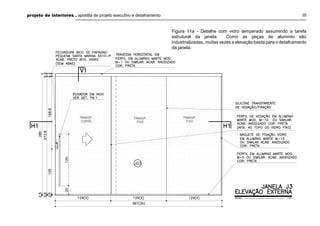 projeto de interiores . apostila de projeto executivo e detalhamento

35

Figura 11a - Detalhe com vidro temperado assumindo a tarefa
estrutural da janela.
Como as peças de alumínio são
industrializadas, muitas vezes a elevação basta para o detalhamento
da janela.

 