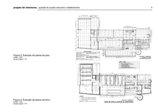 projeto de interiores . apostila de projeto executivo e detalhamento

Figura 2: Exemplo de planta de piso
escala: 1:200
escala original: 1:75

Figura 3: Exemplo de planta de forro.
escala: 1:200
escala original: 1:75

9

 