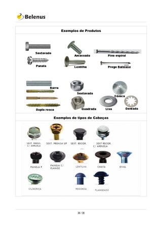 Exemplos de Produtos
Exemplos de tipos de Cabeças
36 / 38
 