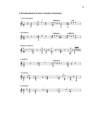 52
3. Reconhecimento de notas estranhas à harmonia.
 