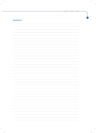 87
ATENÇÃO À SAÚDE DO IDOSO
Anotações:
 