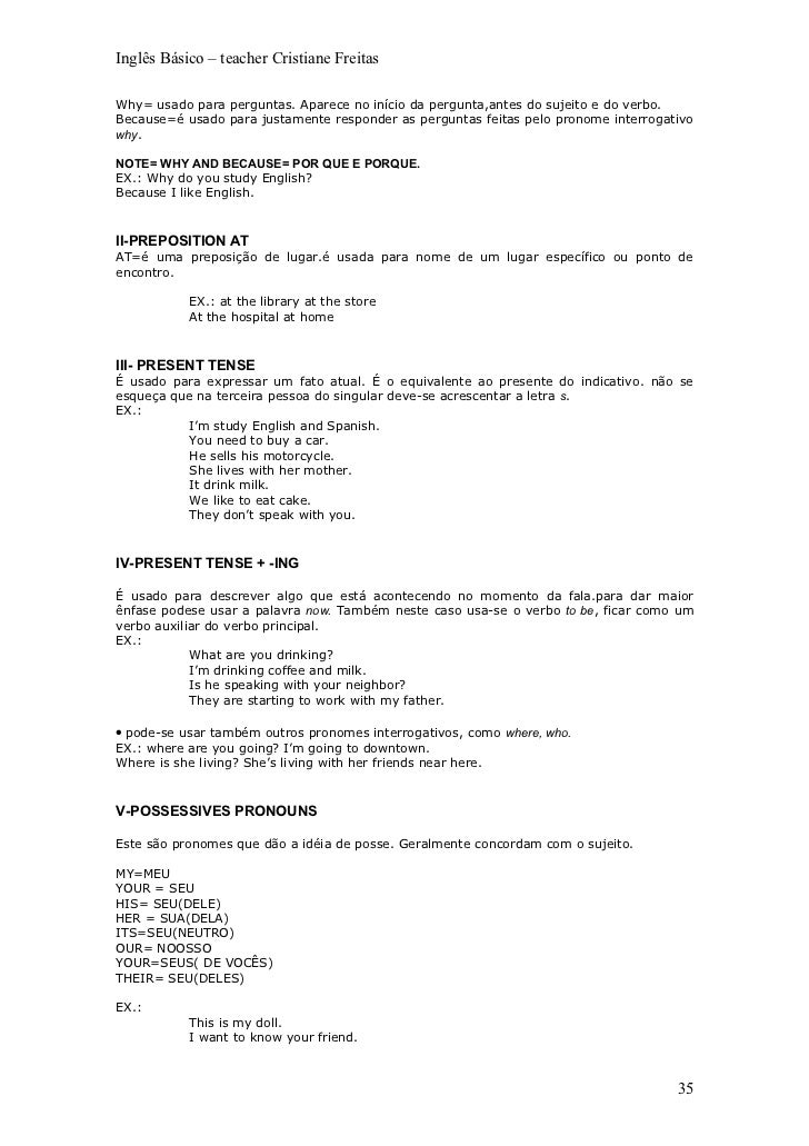 ingles english de you for curso para Iniciantes de Ingles Apostila