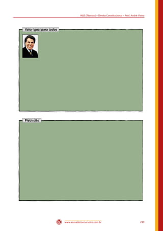 www.acasadoconcurseiro.com.br 219
INSS (Técnico) – Direito Constitucional – Prof. André Vieira
Valor igual para todos
Plebiscito
 