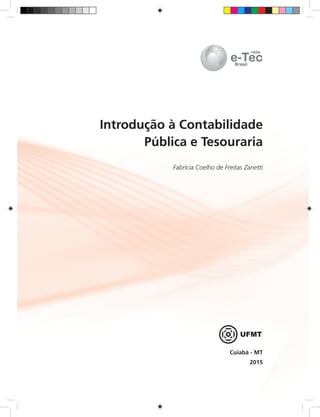 e-Tec Brasil
Nome da Aula 1
Introdução à Contabilidade
Pública e Tesouraria
Fabrícia Coelho de Freitas Zanetti
Cuiabá - MT
2015
 