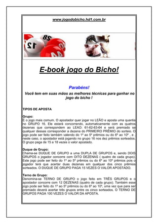 PDF) Como ganhar no Jg Bicho  Francisco De Lima 