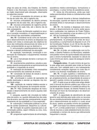 EE                                                        SI                    EE                                                    EE
                                                   NP                       EM                                                     NP                         EM                         NP                          EM
                                                 SI                       PE                               M                     SI                        NPE                         SI                         PE
                                                                         N                              EE                                               SI                                                  SI
                                                                                                                                                                                                                N
                                               M                       SI                           NP Distrito assistência médico-odontológica, farmacêutica e
                                                                                                                              M                                                  M                                                      SIN
                   artigo do caixa da União, dos Estados, Sdo
                                           EE
                                                                                                   I                        E                                                 EE
                                                                                                                         PE                          M
                   Federal e P         N dos Municípios ocorrerá imediatamenteSIN psicológica,EE outras formas de assistência social; EM
                                                                   EM                                                                               e                     NP                        EM
                   ao órgão         SI responsávelPE                                     M observados                                        NP                        SI
                                                                                                                                     V - Sobras de infra-estrutura, ainda                        PE que reali-PE
                                                             N pela educação,          E                                                    I
                                                                                                                                                                                            SI
                                                                                                                                                                                               N
                   os seguintes prazos:
                             M                            SI                         PE                       EM            zadas para beneficiar direta ou indiretamente a rede
                                                                                                                                                                 M                                                    SI
                                                                                                                                                                                                                        N
                           E                                                     IN                         E                                                  E
                       PE I - recursos arrecadados do primeiro ao déci- escolar;
                                                   M                            S                       NP                         EM                       PE                      EM                                                   PE
                   IN dia de cada mês, até o vigésimo dia; SI
                  Smo                          PEE                                                                             PE VI - pessoal docente e demais trabalhadores
                                                                                                                                                        SIN                      PE                         EM                         IN
                                                                                                                             N                                                                          PE                           S
                                         SI
                                            N                        EM                                                   SIda educação, quando em SIN
                                                                   PE
                              II - recursos arrecadados do décimo primeiro                   EM                                                                              desvio de função ou em  IN
         EM ao vigésimo dia de cada mês, até o trigésimo dia; M atividade EEM
                                                                 N                        PE                                                                                                        S                        EM
     PE                           M                           SI                       IN                          E                       P alheia à manutenção e desenvolvimento E
                                                                                                                                                                      M                                                  P
SI
  N                            EE
                              III - recursos arrecadados do Svigésimo primei-                                  PE           do ensino. SI
                                                                                                                                          N                        EE                     EM                         SI
                                                                                                                                                                                                                       N
                   roS    NP ao final de cada mês, até o décimo dia do
                         Idia                         M                         M                         S IN                                               INP
                                                                                                                                     Art. 72 - As Sreceitas e despesas com manu-       PE
                                                   EE                         E                                                                                                     IN
                   mês subseqüente.            NP                          PE                                                    M
                                                                                                                            tenção e desenvolvimento doSensino serãoEapura-
                                                                                                                             EE
                                                                                                                                                                                                              M
              EM                             SI
                                                                      SIN                       EE
                                                                                                    M                      P                         EM                                                  PE                          EM
                              § 6º - O atraso da liberação sujeitará os recur- IN das e publicadas nos balanços do Poder Público, PE                                                                  IN
           PE                                                                               NP                         S                          PE                      EM                         S                         N
       IN          sos a correção monetária e à responsabilização ci-
                                   M                          EM                         SI                                 assim como nos relatórios a que se refere o § 3º do SI
                                                                                                                                            S IN                      PE
     S                            E                          E                                                                                                                                M
                               PE
                   vil e criminal das autoridades competentes.
                                                        NP                                                     EM           art. 165 da Constituição Federal. EE  SI
                                                                                                                                                                    N
                            IN
                          S Art. 70 - Considerar-se-ãoSI                           M
                                                                                 Ecomo de manuten-         PE                         M 73 - Os órgãos fiscalizadores examinarão,     IN
                                                                                                                                                                                         P                         EM
                                                                              PE                       S IN                      P EEArt.                                            S                          PE                        SI
                   ção e desenvolvimento do ensino as despesas rea-
                                               EM                       SI
                                                                            N                                               prioritariamente,M prestação de contas deINrecur-
                                                                                                                              IN                         E na                                              S
               EMlizadas comPE                vistas à consecução dos objetivos bá-             M                           S                         PE
                                                                                                                            sos públicos,No cumprimentoM disposto no art. 212 E do                                                 M
            PE sicos dasSIinstituições educacionais de Etodos os ní- da Constituição Federal, no art. 60 do Ato das Dis- EE
                                        N                                                   E                                                     SI                       PE
        IN                                                       E M                       P                          M                                                 N                          EM                         P
      S
                   veis, compreendendo as que se destinam a: PE                       SI
                                                                                        N                          EE                                                 SI
                                                                                                                            posições Constitucionais Transitórias e na legisla-I               PE                        S
                                                                                                                                                                                                                            N
                              EM                        SIN                                                    NP                     EE
                                                                                                                                        M                                                 S IN
                          PEI - remuneração e aperfeiçoamento do pessoal ção concernente. EEM               SI
                      IN                                                      EMda educação;                                      NP                                                                          EE
                                                                                                                                                                                                                 M
                   docente e demais profissionais
                     S                          EM                         PE                         M                         SI Art. 74 - A INP        União, em colaboração comPos Es-
                                                                                                                                                                                  EM                                                  EM
              M                              PE                      SI
                                                                        N
                              II - aquisição, manutenção, construção e con-                       EE                        tados, o Distrito Federal e osEMunicípios, Sestabele-
                                                                                                                                                       S                       P                         IN                        PE
             E                           IN                                                   NP                        M                                                  SI
                                                                                                                                                                              N
                                                                                                                                                                                                 educacionais SIN
         PE servação S instalações e equipamentos necessá-EE cerá padrão mínimo de oportunidadesM
                                       de                                                  SI                                                 E EM
     IN            rios ao ensino;                             M                                                    P       para o ensino fundamental, baseadoE no cálculo do
   S
                               EM                          EE                                                    IN                       NP                       EM                        E
                                                      I NP
                             EIII - uso e manutenção de bens e serviços S          EM                          vin-                    SI
                                                                                                                            custo mínimo por aluno, capaz deINPPE                         assegurar ensino           EM
                        N  P                         S                          P E                                                                          N                         S                         PE
                     SI
                   culados ao ensino;
                                                                           SI
                                                                              N                        M                    de M  qualidade. SI
                                                                                                                                                                                                             SI
                                                                                                                                                                                                                N                         EE
                              IV - levantamentos estatísticos, estudos                               EE e pes-                 EE Parágrafo único - O custo mínimo de que tra-                                                        NP
                                             EM                                                NP
                                                                                                                             P                                                 EM                                                   SI
            EM quisas visando precipuamente ao aprimoramento da SINta este artigoM
                                        PE                          M                        SI                                                                             PE
                                                                                                                                                   E será calculado pela União M final de              ao
         PE                         SI
                                       N                         EE                                                                             PE                     SI
                                                                                                                                                                          N
                                                                                                                                                                                                 PE
                                                                                                                                                                                                    E
   S IN            qualidade e à expansão do ensino;         NP                                                    M        cada ano, com validade para o anoNsubseqüente, M
                                                                                                                                          S IN
                                                                                                                                                                                            SI
                                                                                                                                                                                                                          E
                              V                           SI                        EM                        PE
                                                                                                                 E
                             M - realização de atividadesE-meio necessárias considerando variações regionais no custo dosNin-                                   M                                                      PE
                           E                                                                               N                                                   E                                                   I
                   aoEfuncionamento dos sistemas de ensino; SI
                       P                          EM                          NP                                            sumos e as diversas modalidades de ensino. S
                                                                                                                                 EE
                                                                                                                                    M                       PE                     EM                                                      N
                    N VI - concessão de bolsas de estudo a alunos           SI                                                 P Art. 75 - AINação supletiva e redistributiva da                                                        SI
                  SI                           PE                                                                            N                         S                         PE
                                            N
                   de escolasSIpúblicas e privadas;
                                                                                                 EM                       SIUnião e dos Estados será exercida de modo a corri- M
                                                                                                                                                                            SI
                                                                                                                                                                               N                        EM
          M                                                        EM
                                                                                           N  PE                                                 M                                                   PE                       EE
    P EE                      VII - amortizaçãoPEe custeio deSIoperações de                                         M gir, progressivamente, M disparidadesN acesso eNP
                                                                                                                                           P  EE                      as                        SI de
 IN                              EM
                   crédito destinadas aI atender aoM      S
                                                             N
                                                                                     disposto nos inci-          EE                                                 E
                                                                                                                            garantirNo padrão mínimo de qualidade de ensino.S
                                                                                                                                                                                                                          I
                             PE                                                                              NP                        SI                        PE
                   sosNdeste artigo;
                       SI                                                       EE                        SI                         § 1º - A ação aN        I que se refere M artigo obede-
                                                                                                                                                                                      E este                     M
                                                 E M
                              VIII - aquisição de material                 INP didático-escolar e cerá a fórmula deSdomínio público que inclua Ea ca-
                                                                                                                               EM                                                  PE                        PE
                                              PE                         S                         M                         E                                                 SIN                      SI
                                                                                                                                                                                                           N                          M
              EM manutenção de programas de transporte escolar. INP
                                          IN                                                    EE                          pacidade deEatendimento e a medida do esforço fis- PEE
                                                                                                                                                     EM
          PE                            S                         EM
                              Art. 71 - Não constituirão despesas de manu-                  NP                         S cal do respectivo Estado, do Distrito Federal ou do IN
                                                                                                                                               NP
      IN                                                       PE                        SI                                                 SI em favor daEEM                                     M                         S
     S                          M                          IN
                   tenção e desenvolvimento do ensino aquelas reali-                                            M           Município                                 manutençãoPe do desenvol-EE
                               E                         S                                                    EE                                                   P                      N
                           PE
                   zadas com:                                                   EE
                                                                                   M
                                                                                                          NP                vimento do ensino.SIN
                                                                                                                                    EM                                                  SI                       EE
                                                                                                                                                                                                                     M
                     S IN I - pesquisa, quando nãoP vinculada àsSIinstitui-
                                                  EM
                                                                            N                                                    PE § 2º - A capacidade de atendimento de Pcada                               N                           SI
                                               PE                       SI                                                   IN                        M                         EM                        SI
                   ções de ensino, ou, quando efetivada fora dos siste-
                                          SI
                                             N                                                                             Sgoverno será Edefinida pela PE                    razão entre os recursos                              M
                                                                                              EM
           EM mas de ensino, que nãoEvise, precipuamente, ao apri- de uso constitucionalmente obrigatório EM manuten- PEE                          PE                       N
       P E                                                        M                       P E                         M                        IN                        SI                      E
                                                                                                                                                                                                   na
                                                               E                                                    E                         S
  SI
    N                             EM
                   moramento de sua qualidade ou à SIN expansão; E
                                                          NP                          sua                                   ção e desenvolvimento do ensino e Po custo anualIN                                           S
                                                                                                               NP
                              PE- subvençãoSIa instituições públicas ou priva- do aluno, relativo ao Epadrão mínimo de qualidade.                                   M                     SIN
                        S  INII                                                                             SI                      EM                        PE
                   das de caráter M                                           EM
                                                   assistencial, desportivo ou cultural;                                                                    N
                                                                                                                                 PE § 3º - Com base nos critérios estabelecidos nos
                                                                                                                                                          SI                                                    EM
                 M                              E                         PE                          M                        N                                                  EM                         PE                       EM
               EE                            PE
                              III - formação de quadros especiais Epara a ad-
                                                                     SI
                                                                        N
                                                                                                P
                                                                                                    E                       SI 1º e 2º, a M
                                                                                                                            §§                                                 PE
                                                                                                                                                      União poderá fazer a transferência di-            SI
                                                                                                                                                                                                          N
                                                                                                                                                                                                                                   PE
                                          N                                                                                                                                  N
          NP ministração pública, sejam militares ou civis, inclu- reta de recursos a cada estabelecimento de ensino, SIN
                                       SI                                                  SI
                                                                                             N                                                  PE
                                                                                                                                                    E                      SI
        SI         sive diplomáticos; EEM                                                                            M considerado o número de alunos queM
                                                                                                                                              N
                                                                                                                                                                                             EE efetivamente
                                                                                                                   E                      SI
                               EM- programasPsuplementares de alimentação, frequentam a escola.EM               PE
                             EIV                       N                           EM                        IN                                                  E                       NP                          EM
                        NP                           SI                         PE                         S                        EM                       NP                        SI                        PE
                     SI                                                    SI
                                                                             N                                                  PE                        SI                                                 SI
                                                                                                                                                                                                               N
                                                                                                                                                                                                                                        EM
                                            EM                                                   E M                       S IN                                                EM                                                    PE
                                           E                                                    E                                                    M                      PE                                                  SI
                                                                                                                                                                                                                                  N
                                     INP                         EEM                      I NP                        M                         PEE                      IN                        EE
                                                                                                                                                                                                      M
                  30                S
                                                         SI
                                                               P                         S
                                                             NAPOSTILA DE LEGISLAÇÃO – CONCURSO 2012 – SINPEEM    PE
                                                                                                                     E
                                                                                                                                          SI
                                                                                                                                             N                         S
                                                                                                                                                                                            SI
                                                                                                                                                                                              NP
                                                                                                              IN                                                                                                      EM
                          EM                                                      M                         S                                                  EM                                                 PE
                       PE                          M                           EE                                                 EM                       PE                        M                          N
                   IN                           EE                       INP                          EM                       PE                        IN                       EE                          SI
 