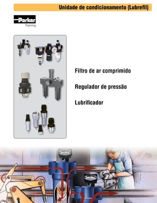 Unidade de condicionamento (Lubrefil)
Training

Filtro de ar comprimido
Regulador de pressão
Lubrificador

 