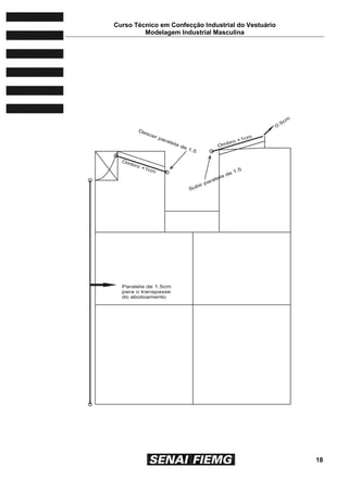 Curso Técnico em Confecção Industrial do Vestuário
Modelagem Industrial Masculina
18
 