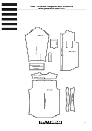Curso Técnico em Confecção Industrial do Vestuário
Modelagem Industrial Masculina
25
 