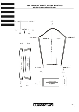 Curso Técnico em Confecção Industrial do Vestuário
Modelagem Industrial Masculina
28
 