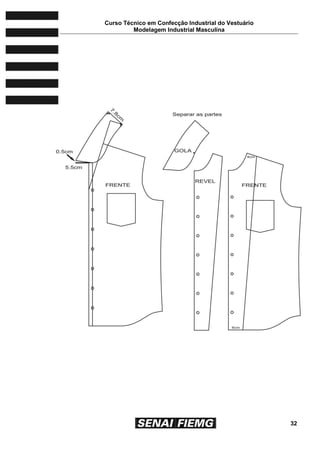 Curso Técnico em Confecção Industrial do Vestuário
Modelagem Industrial Masculina
32
 