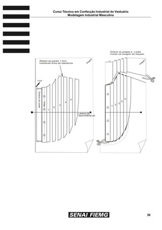 Curso Técnico em Confecção Industrial do Vestuário
Modelagem Industrial Masculina
36
 