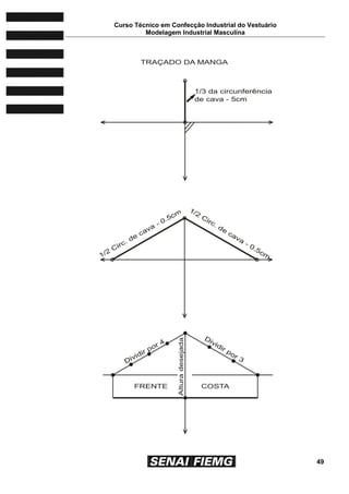 Curso Técnico em Confecção Industrial do Vestuário
Modelagem Industrial Masculina
49
 
