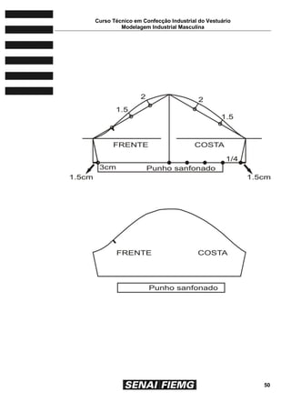 Curso Técnico em Confecção Industrial do Vestuário
Modelagem Industrial Masculina
50
 