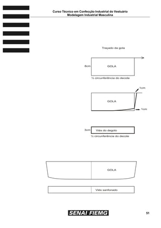 Curso Técnico em Confecção Industrial do Vestuário
Modelagem Industrial Masculina
51
 