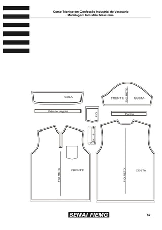 Curso Técnico em Confecção Industrial do Vestuário
Modelagem Industrial Masculina
52
 