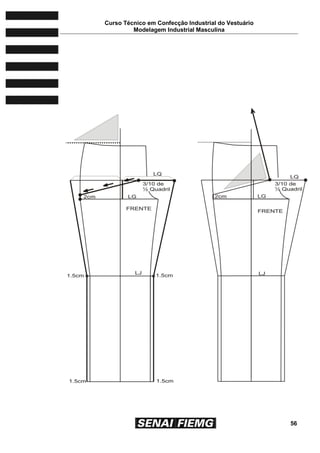 Curso Técnico em Confecção Industrial do Vestuário
Modelagem Industrial Masculina
56
 