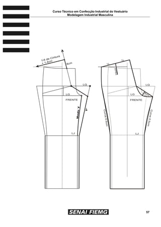Curso Técnico em Confecção Industrial do Vestuário
Modelagem Industrial Masculina
57
 