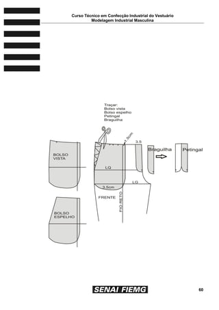 Curso Técnico em Confecção Industrial do Vestuário
Modelagem Industrial Masculina
60
 