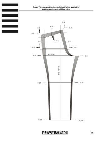 Curso Técnico em Confecção Industrial do Vestuário
Modelagem Industrial Masculina
63
 