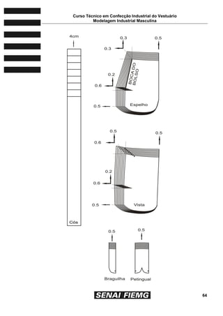 Curso Técnico em Confecção Industrial do Vestuário
Modelagem Industrial Masculina
64
 