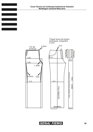 Curso Técnico em Confecção Industrial do Vestuário
Modelagem Industrial Masculina
66
 