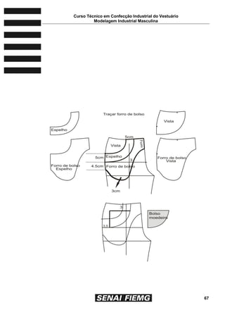 Curso Técnico em Confecção Industrial do Vestuário
Modelagem Industrial Masculina
67
 