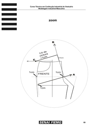 Curso Técnico em Confecção Industrial do Vestuário
Modelagem Industrial Masculina
69
zoom
 