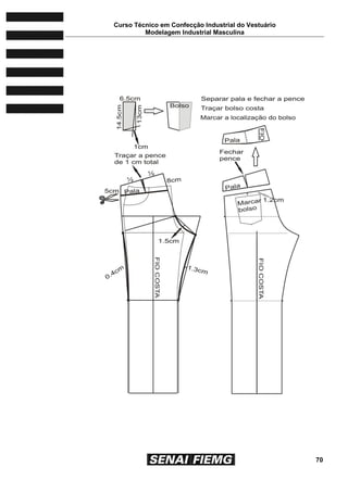 Curso Técnico em Confecção Industrial do Vestuário
Modelagem Industrial Masculina
70
 